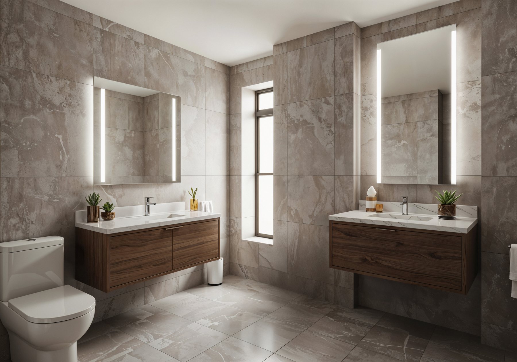 Modern gestaltetes Badezimmer